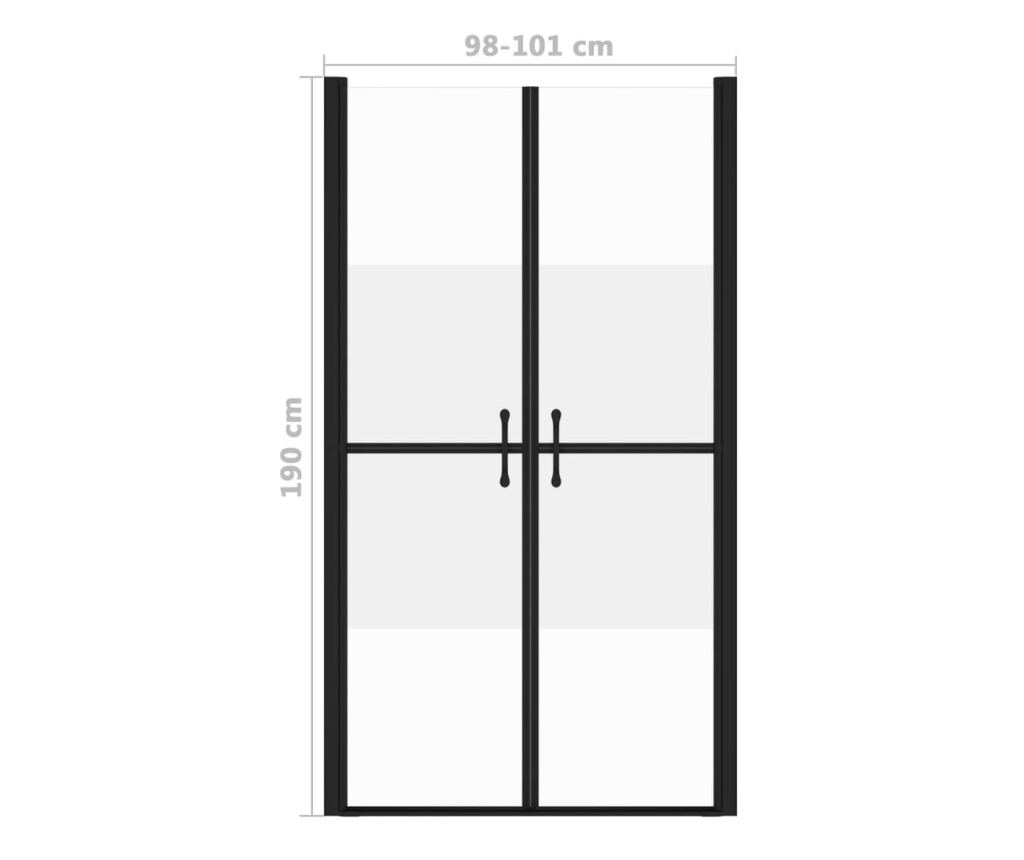 Врата за душ, полуматирано ESG стъкло, (98-101)x190 см - 9