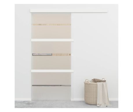 ezüstszínű ESG üveg és alumínium tolóajtó 102,5 x 205 cm