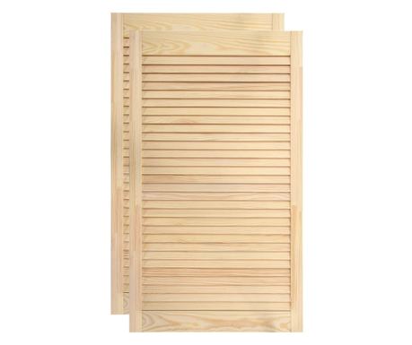 Жалузни врати, 2 бр, бор масив, 99,3x49,4 см