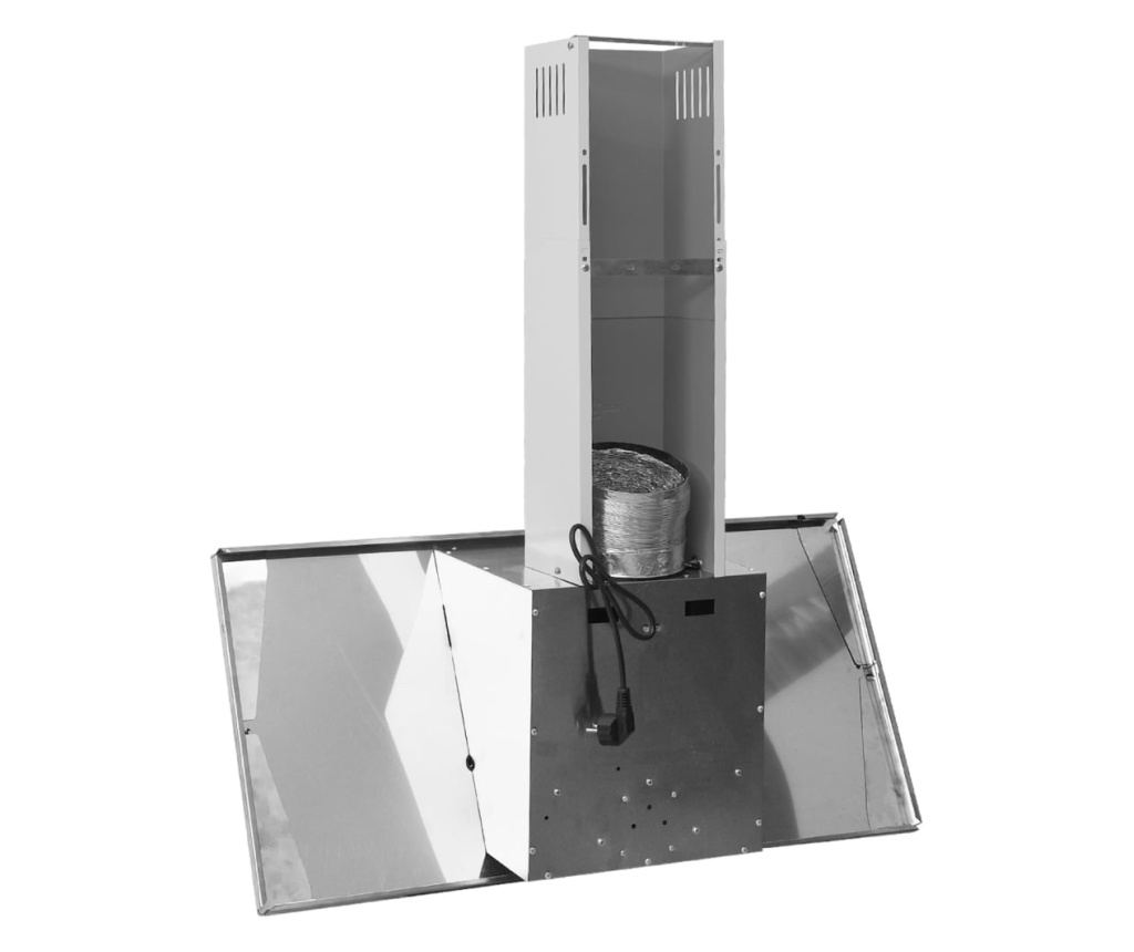 Стенен абсорбатор, 90 см, инокс и закалено стъкло, сребрист - 9