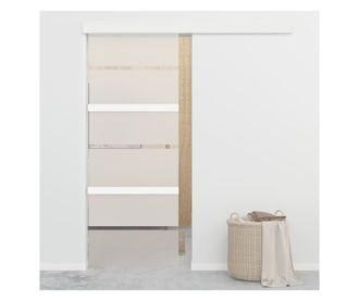 Drsna vrata ESG steklo in aluminij 76x205 cm srebrna