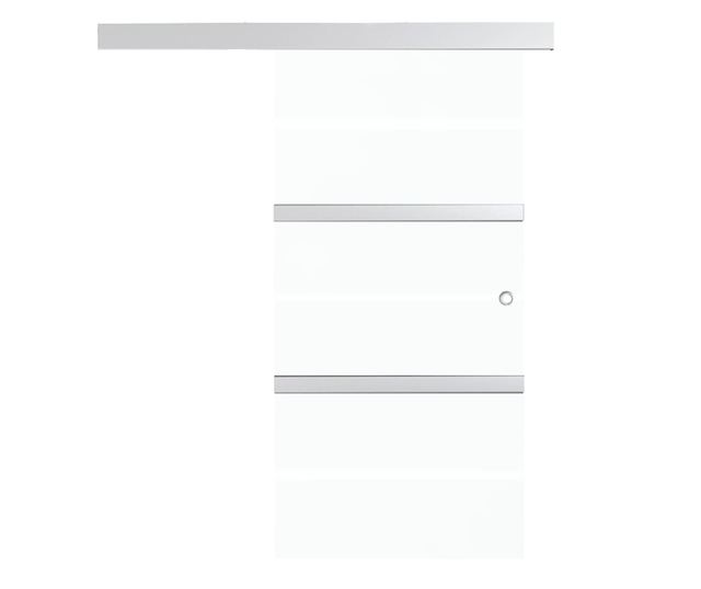 Drsna vrata ESG steklo in aluminij 76x205 cm srebrna