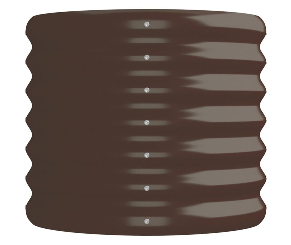 Кафява градинска саксия 152x40x36 см стомана с прахово покритие - 4