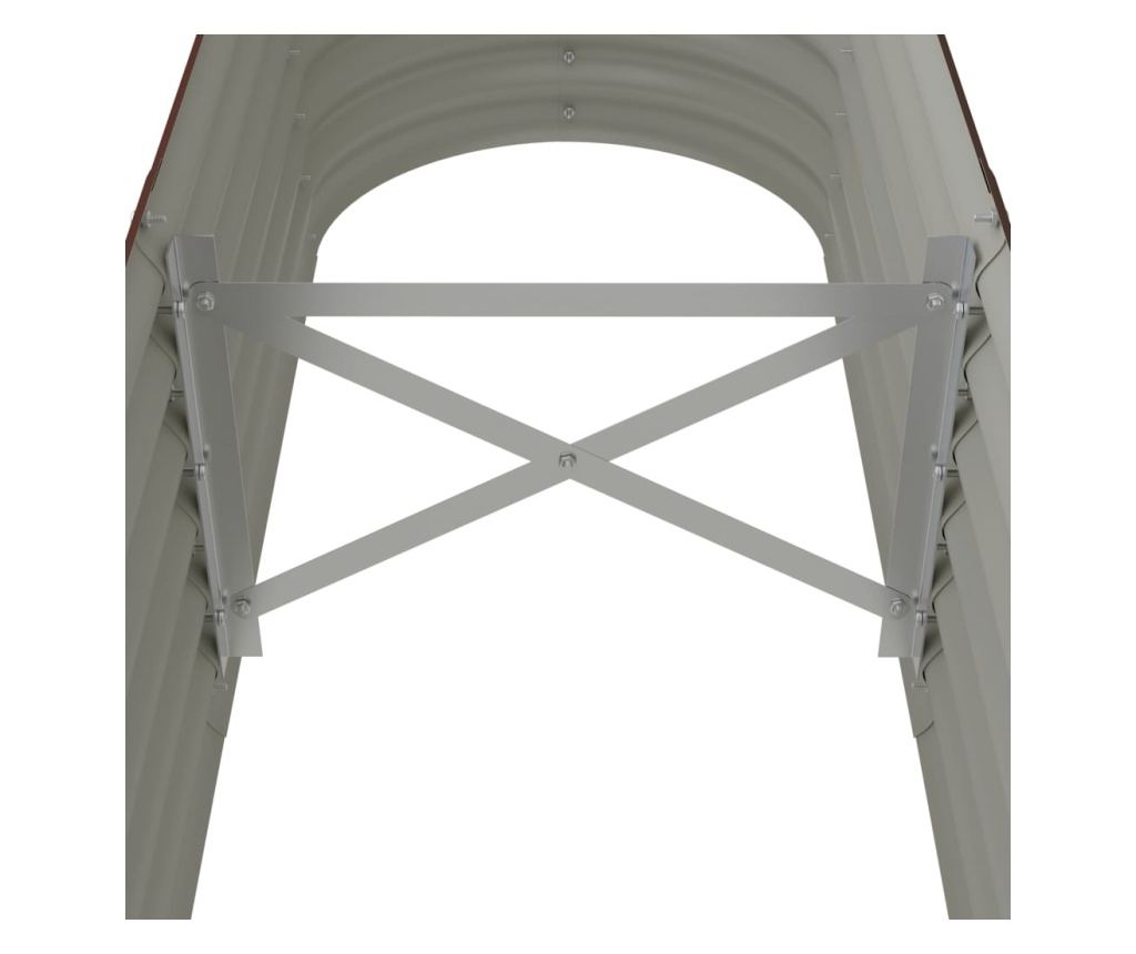 Кафява градинска саксия 152x40x36 см стомана с прахово покритие - 5