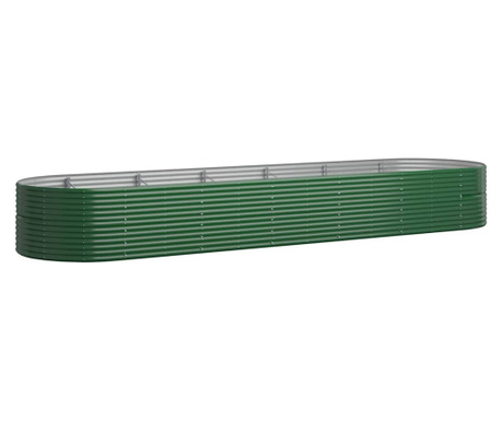 zöld porszórt acél kerti ültetőláda 510 x 140 x 68 cm