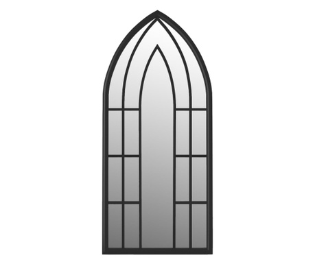 Огледало, черно, 70x30 см, желязо, за употреба на закрито