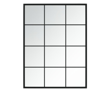 Огледало за стена, черно, 80x60 см, метал
