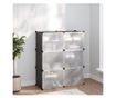 Suport de pantofi, negru, 84,5x31x93,5 cm, PP
