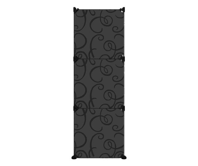 Suport de pantofi, negru, 84,5x31x93,5 cm, PP