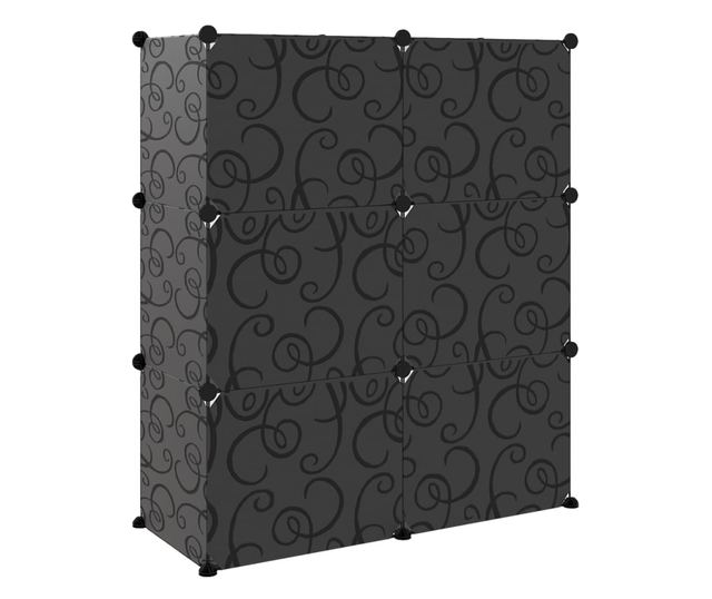 Suport de pantofi, negru, 84,5x31x93,5 cm, PP