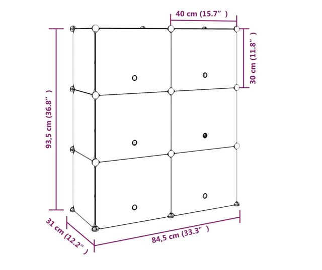 Suport de pantofi, negru, 84,5x31x93,5 cm, PP