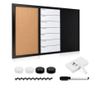 Tabla magnetica Navaris 3-in-1 pluta / tabla alba / tabla, 60 x 40 cm, 47164.01