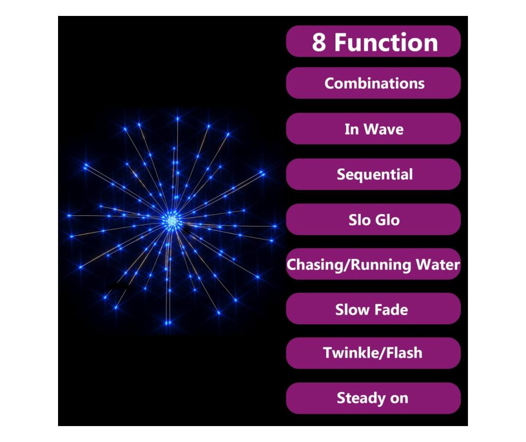 Božićne svjetiljke s vatrometom 10 kom. 1400 LED plava 20 cm - 7