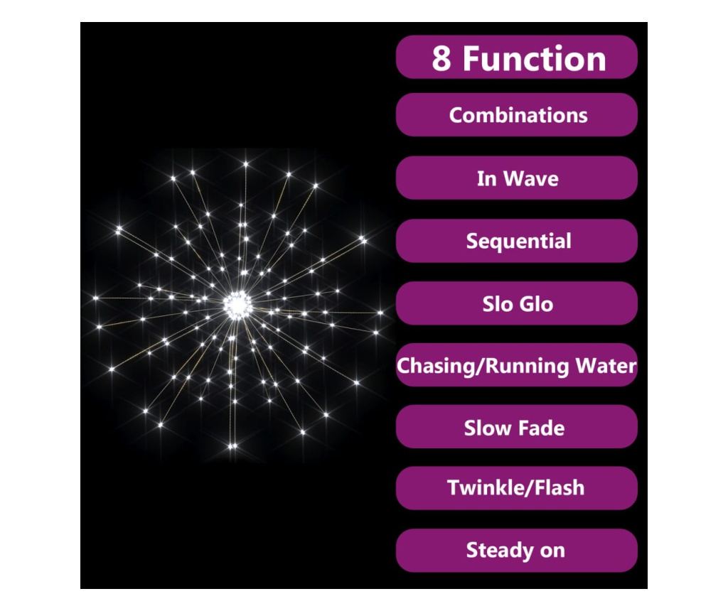 Božićna svjetiljka s vatrometom, 140 LED-ica, hladno bijela, 20 cm - 6