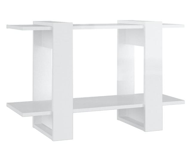 Polica/pregrada za sobu, bijela visokog sjaja, 80x30x51 cm