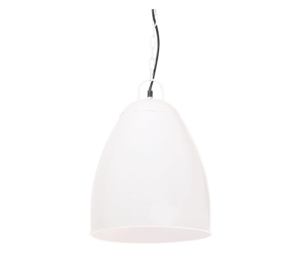 Висяща индустриална лампа, 25 W, бяла, 32 см, E27, кръгла - 2