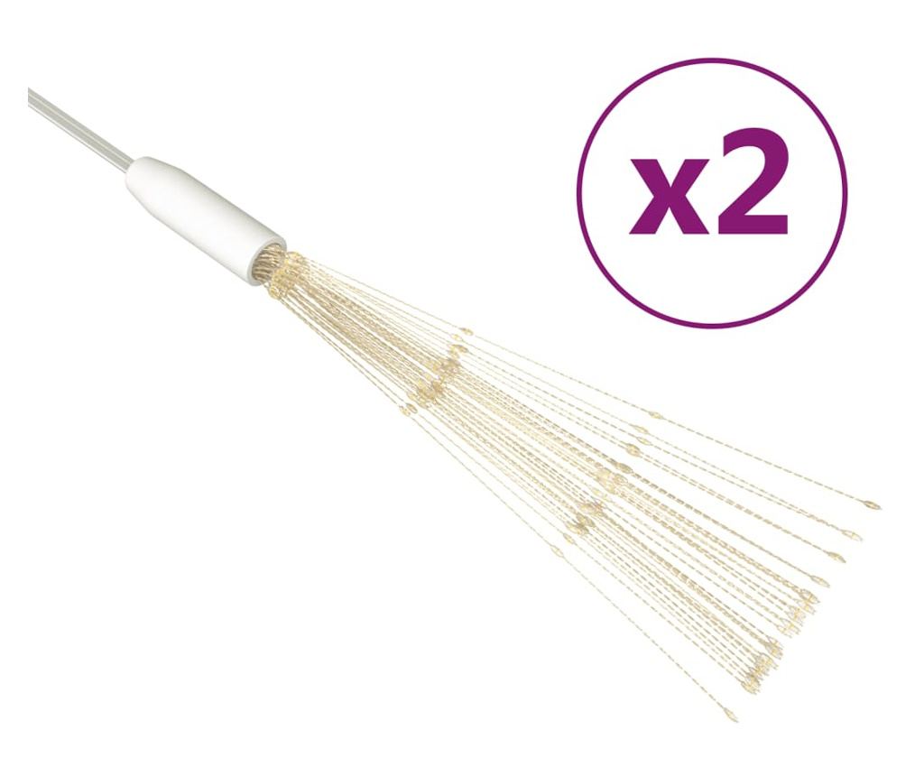 Božićne svjetiljke s vatrometom, 2 kom., 280 LED, toplo bijelo, 20 cm - 2