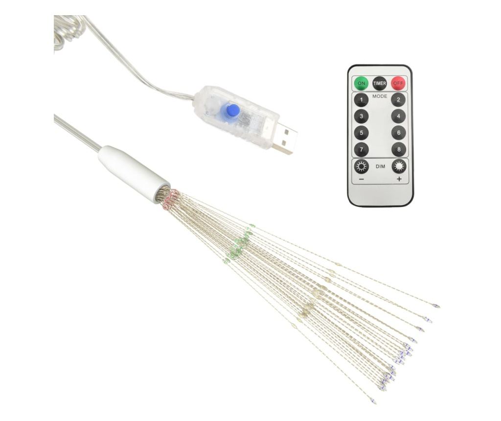 Božićne svjetiljke s vatrometom, 2 kom., 280 LED višebojne 20 cm - 7