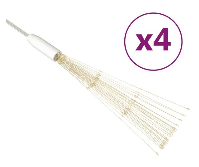 Božićne svjetiljke s vatrometom, 4 kom., 560 LED, toplo bijelo, 20 cm