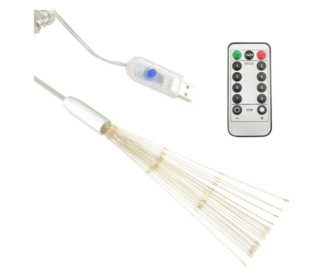 Božićne svjetiljke s vatrometom, 4 kom., 560 LED, toplo bijelo, 20 cm