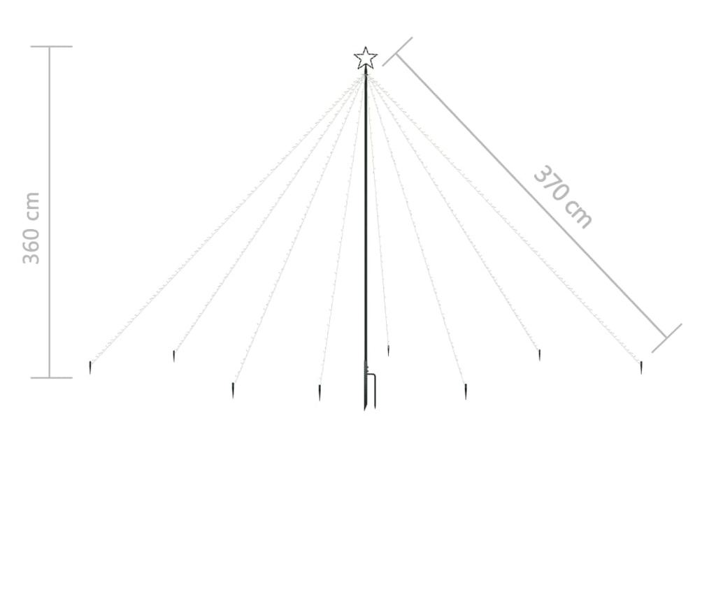 Božićna drvca svjetla, 576 LED-ica, šarena, 3,6 m, unutarnja/vanjska. - 8