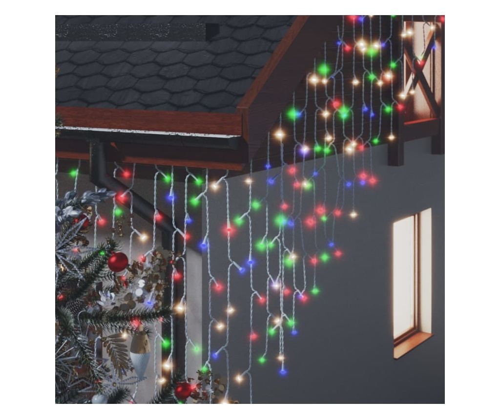 Lumini de perdea tip gheață 400 LED-uri colorate 8 funcții 10 m - 3