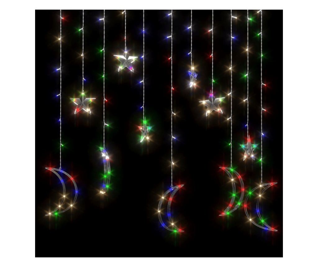 Svjetla mjeseca i zvijezda, 138 LED-ica, višebojna, s daljinskim upravljačem - 4