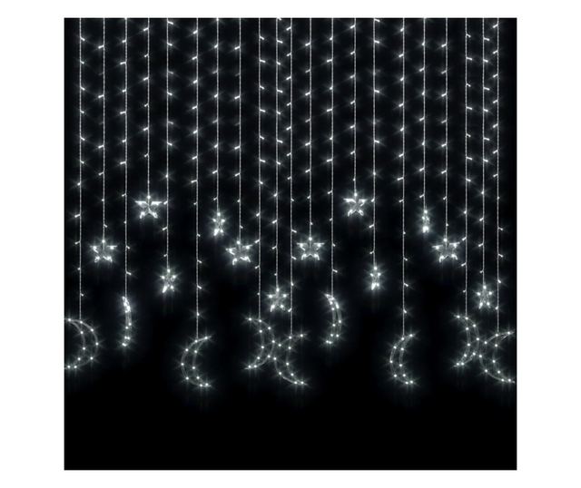 Svjetla mjeseca i zvijezda, 345 LED-ica, hladno bijela, s daljinskim upravljačem