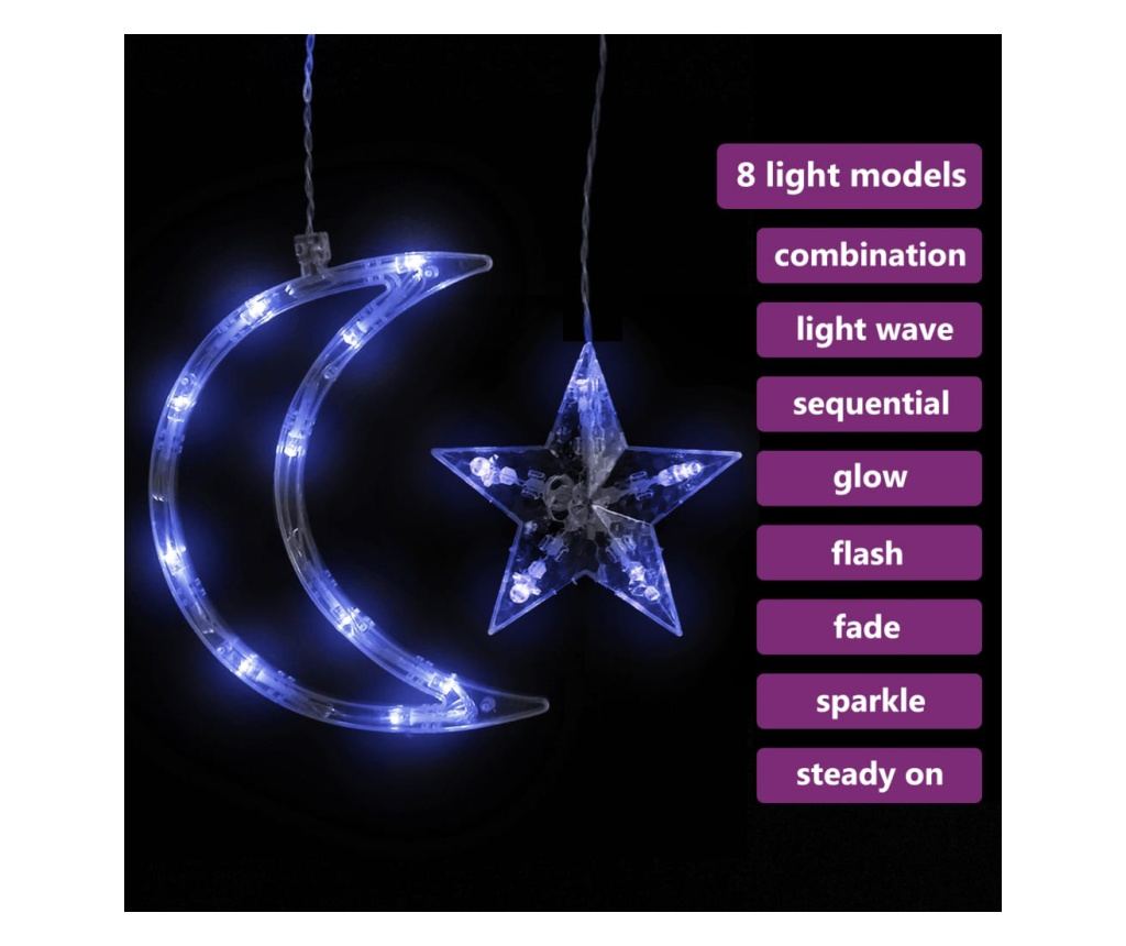 Svjetla mjeseca i zvijezda, 345 LED-ica, plava, s daljinskim upravljačem - 3