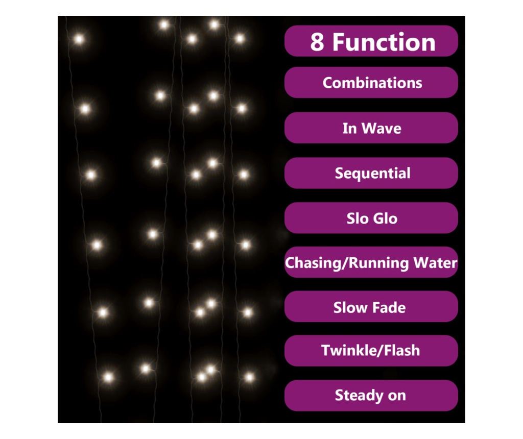 Solarna bajkovita svjetla 2 kom x 200 LED hladno bijela unutarnja/vanjska - 4