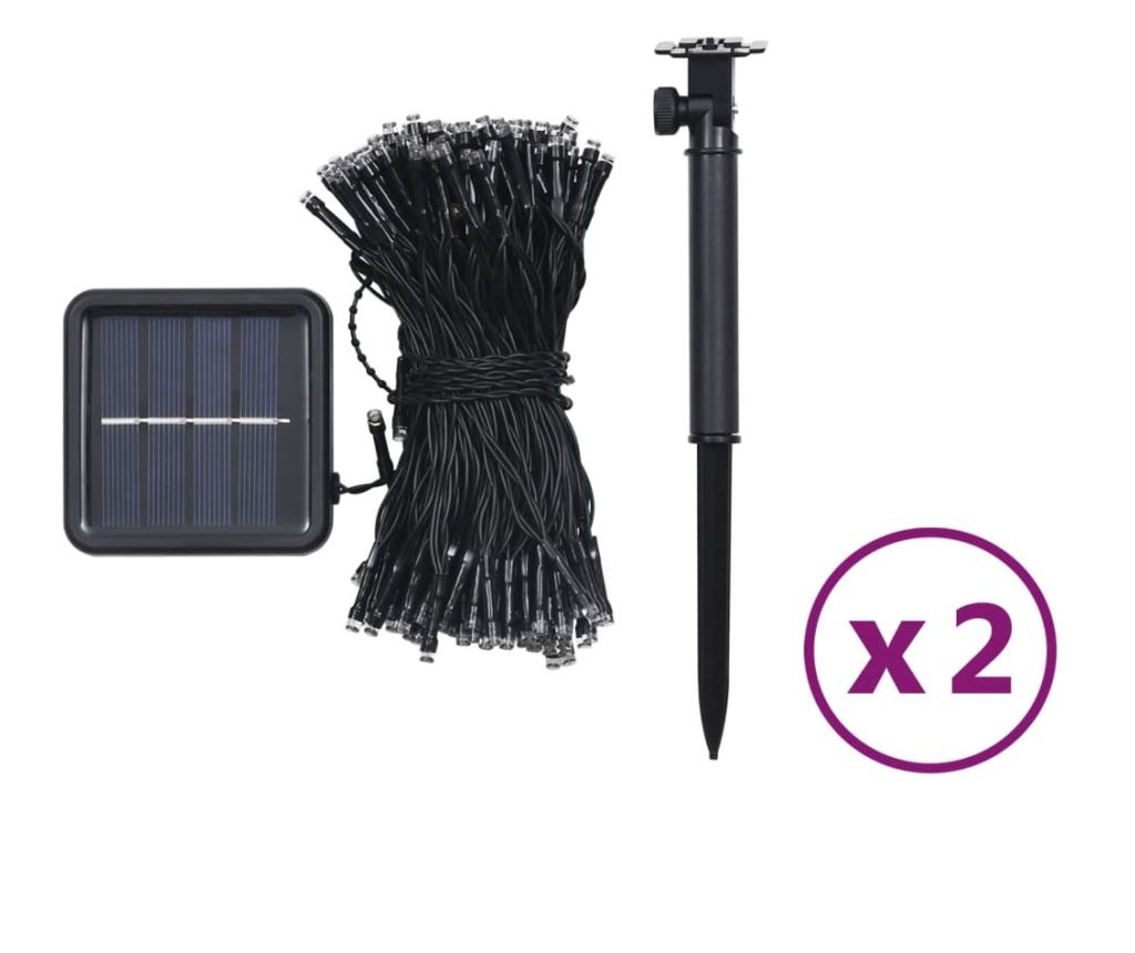 Solarna bajkovita svjetla 2 kom x 200 LED hladno bijela unutarnja/vanjska - 7