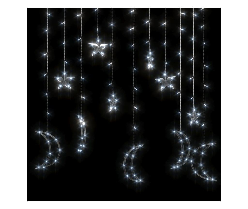 Svjetla mjeseca i zvijezda, 138 LED-ica, hladno bijela, s daljinskim upravljačem - 4