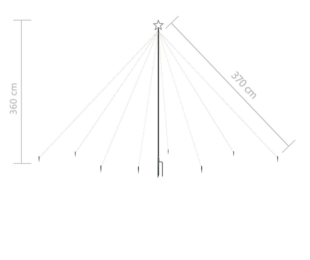 Svjetla za božićno drvce, 576 LED-ica, hladno bijela, 3,6 m - 8