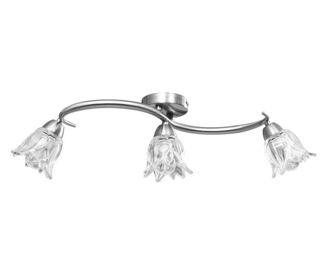 Полилей със стъклени абажури, за 3 крушки Е14, лале