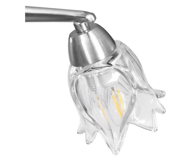 Полилей със стъклени абажури, за 3 крушки Е14, лале