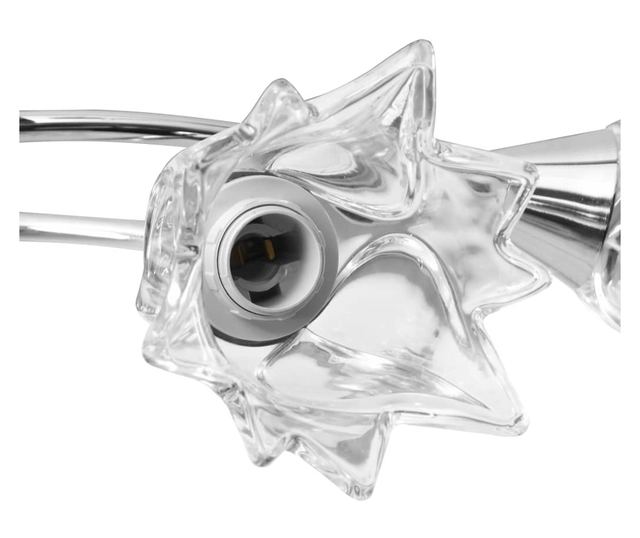 Полилей със стъклени абажури, за 5 крушки Е14, лале