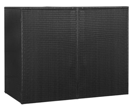 Dvojna lopa za smetnjake črna 153x78x120 cm poli ratan