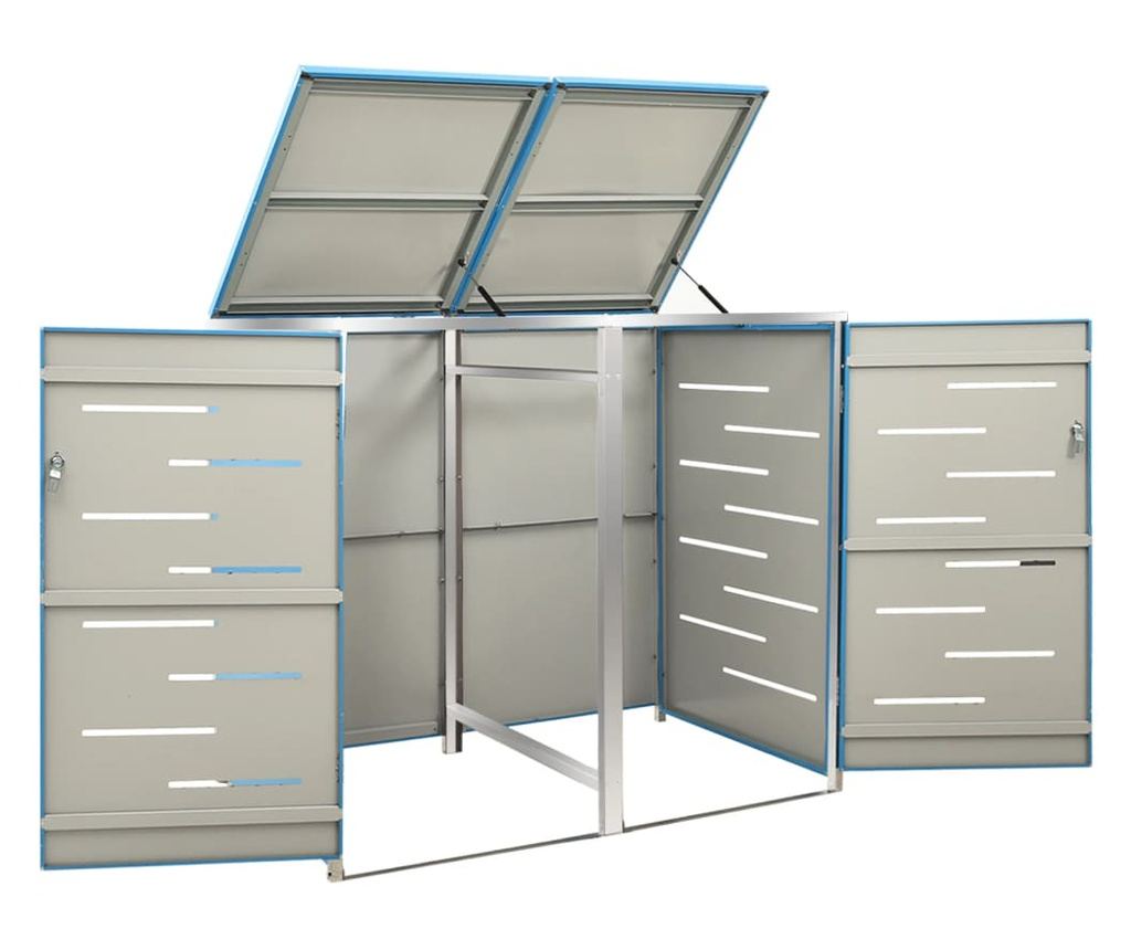 Spremište za dvije kante za smeće 138 x 77,5 x 115,5 cm čelično - 9