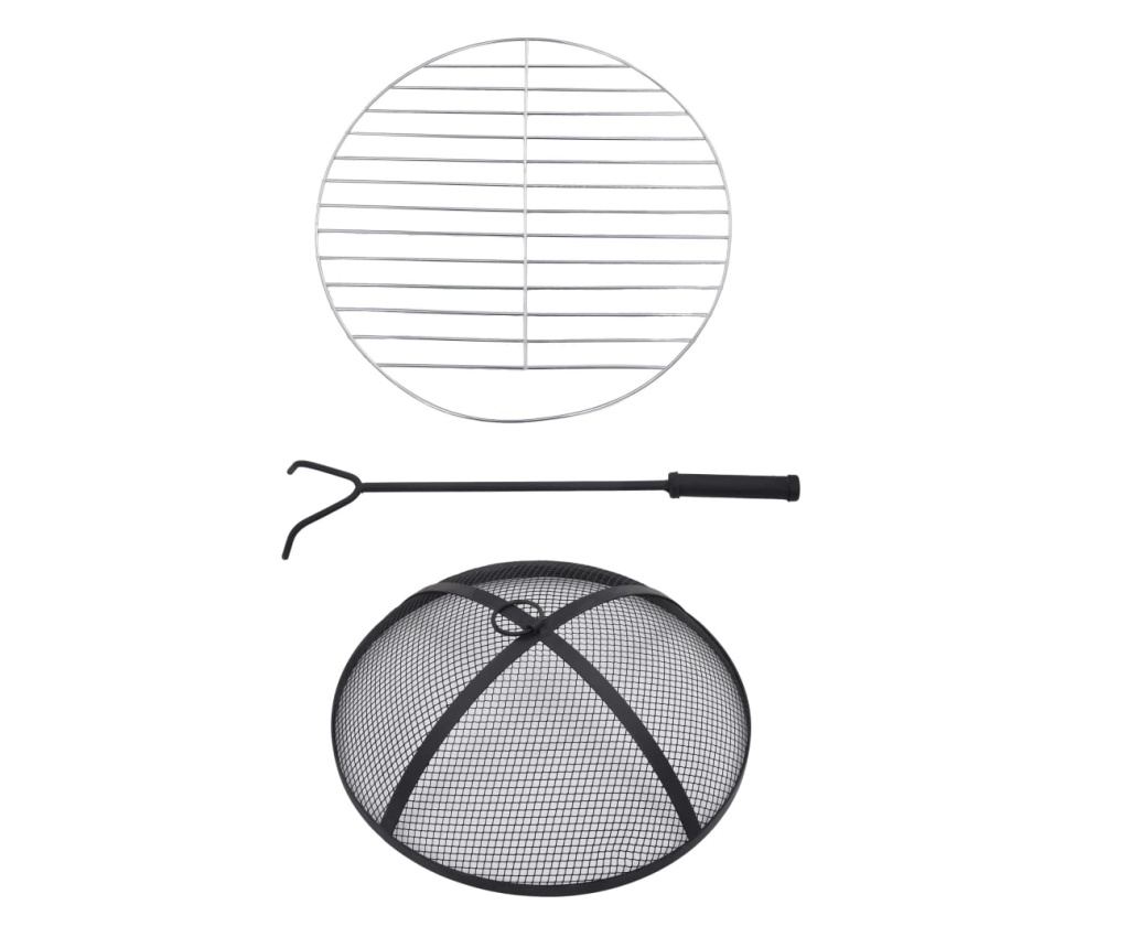 Stol s vatrom, mozaik, ciglast, 68 cm, keramika - 9