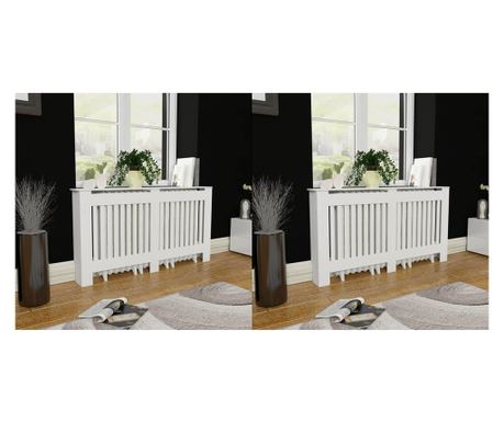 Mască de calorifer, 2 buc., alb, 152 cm, MDF