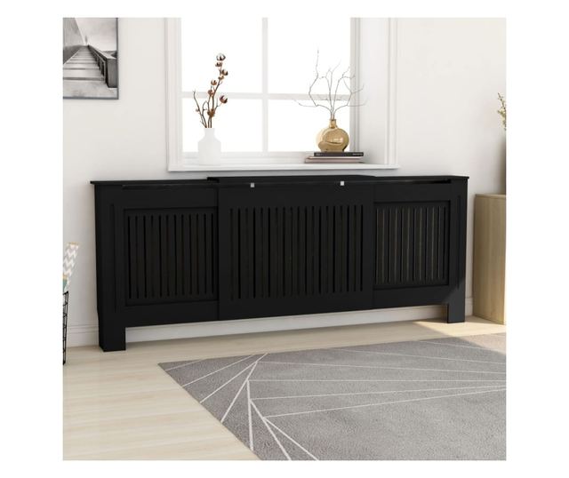 Pokrov za radijator MDF crni 205 cm