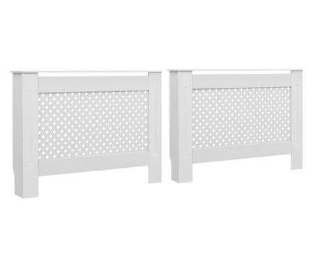 Pokrovi za radijator 2 kom bijeli 112 x 19 x 81,5 cm MDF
