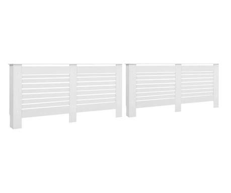 Pokrovi za radijator 2 kom bijeli 172 x 19 x 81,5 cm MDF
