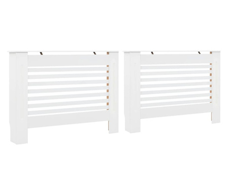 Kryty na radiátor 2 ks bílé 112 x 19 x 81,5 cm MDF