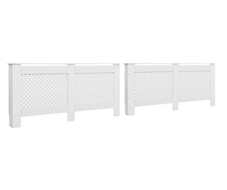 Pokrovi za radijator 2 kom bijeli 172 x 19 x 81,5 cm MDF