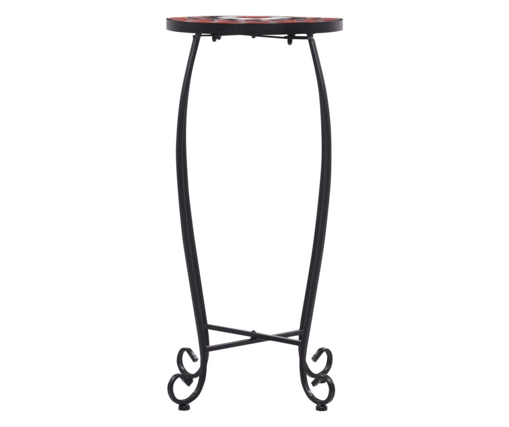 Mozaikni stolovi, 3 kom., ciglasto crvena i bijela, keramika - 4