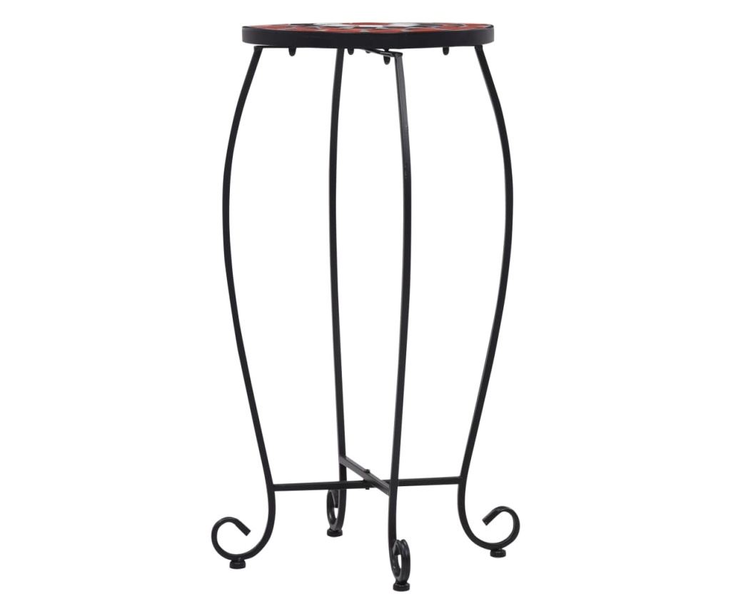 Mozaikni stolovi, 3 kom., ciglasto crvena i bijela, keramika - 5