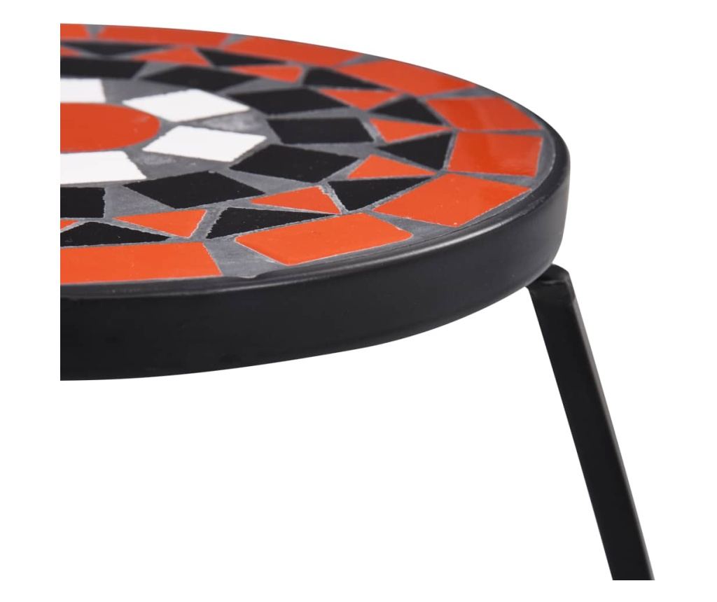 Mozaikni stolovi, 3 kom., ciglasto crvena i bijela, keramika - 6