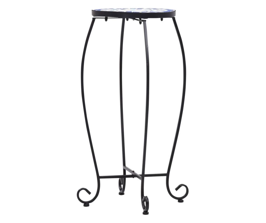 Mozaik stolovi, 3 kom., plava i bijela, keramika - 4