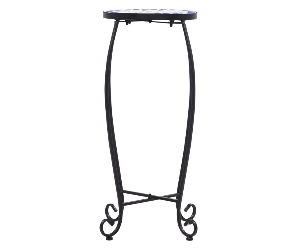 Mozaik stolovi, 3 kom., plava i bijela, keramika - 5